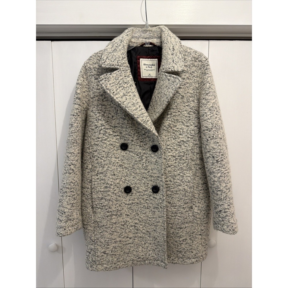 Abercrombie & Fitch Jacket Women's Sz M, Wool‎ Blend Peacoat Double Breasted